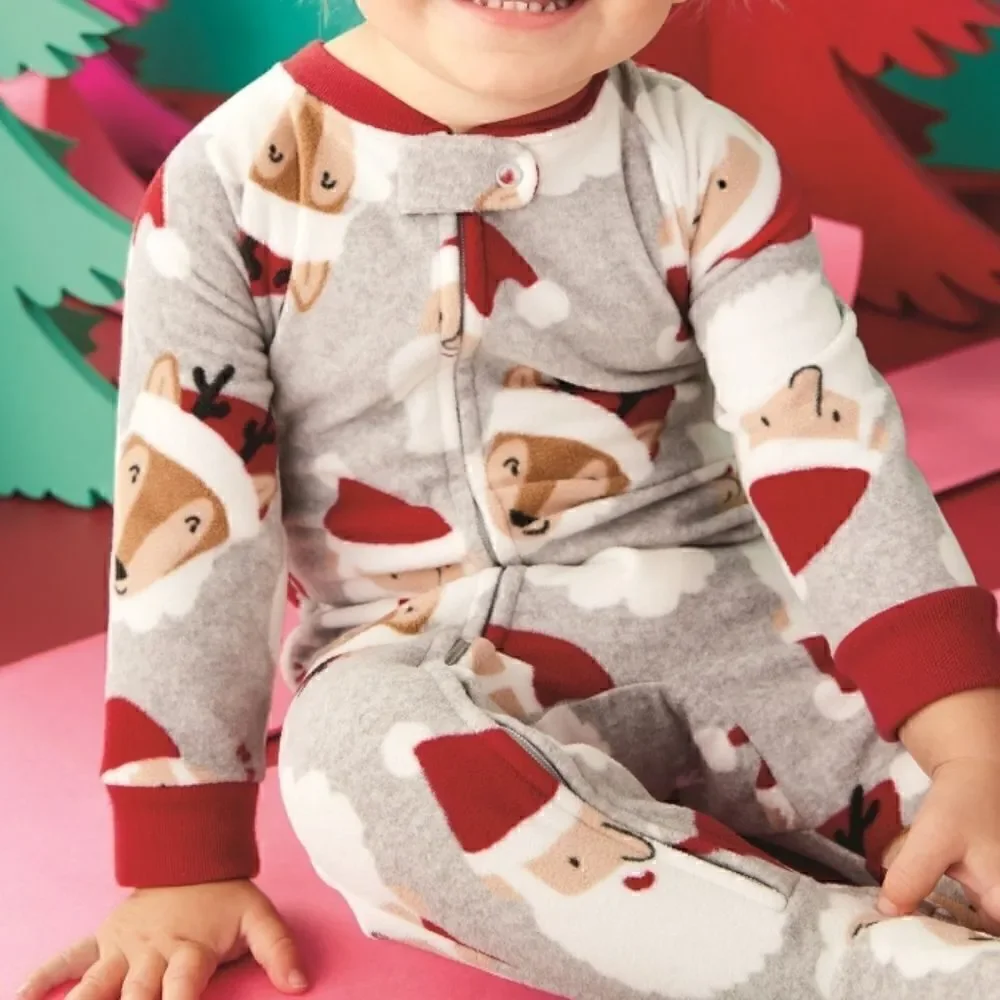 Nwt 12m, 2T Toddler Boys Christmas Santa Fleece Sleep Set